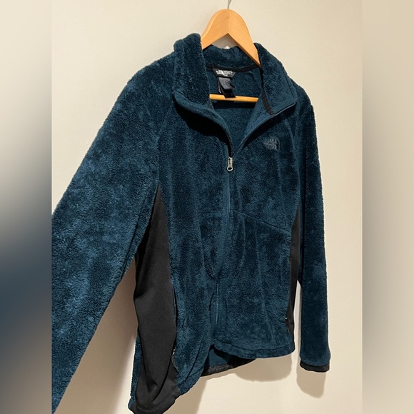 The North Face Fuzzy Teal Teddy Fleece Zip Up - Picture 1 of 5